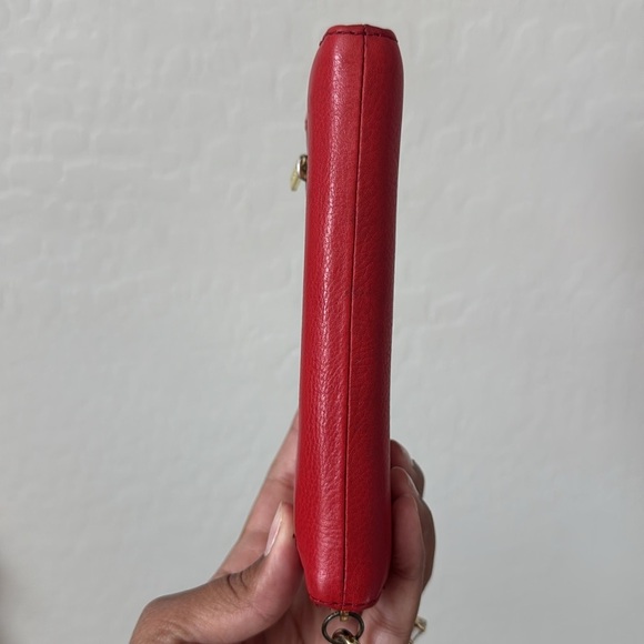 FOSSIL Red Leather Zip Wallet Wristlet - Picture 5 of 6